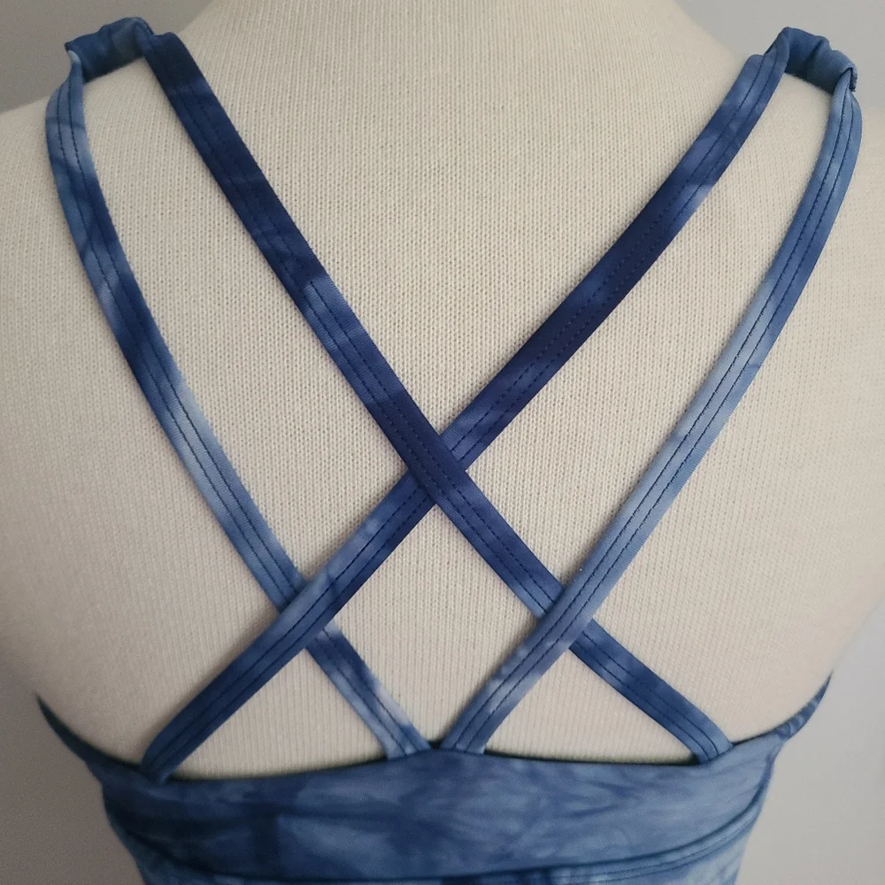 ZYIA Hendrix Light n Tight Strappy Bra Size L Tie Dye Athleisure Yoga Crisscross - Picture 6 of 13